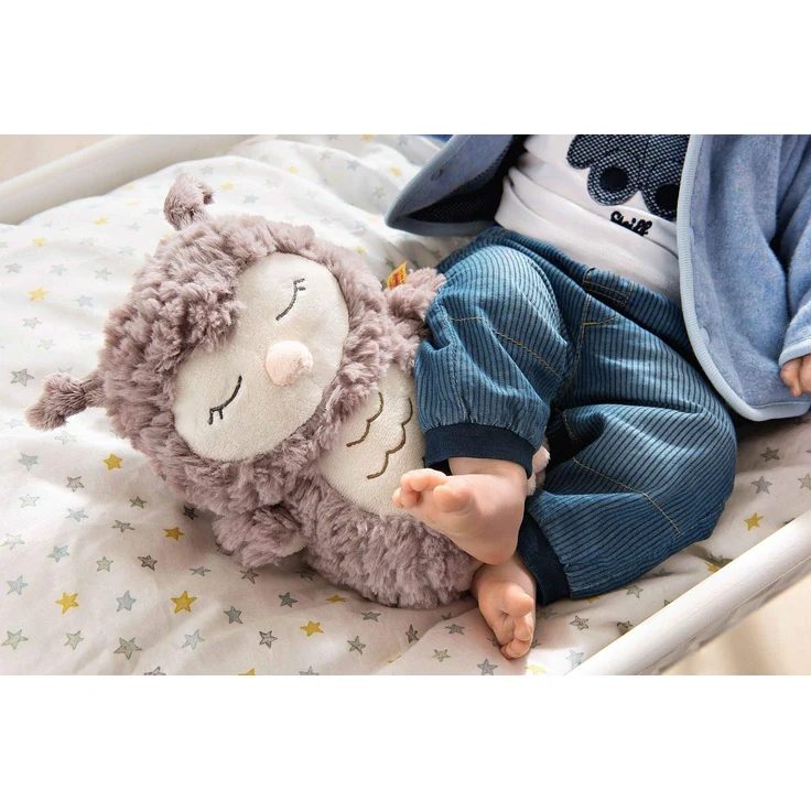 Steiff Ollie Eule - 23 cm - Kuscheltier für Babys - Soft Cuddly Friends - weich & waschbar - rosebraun (241833) – Bild 4