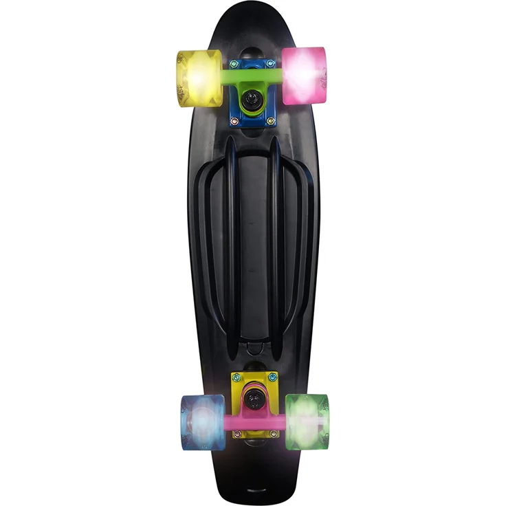 No Rules - Skateboard - fun NEON mit Leuchtrollen – Bild 2