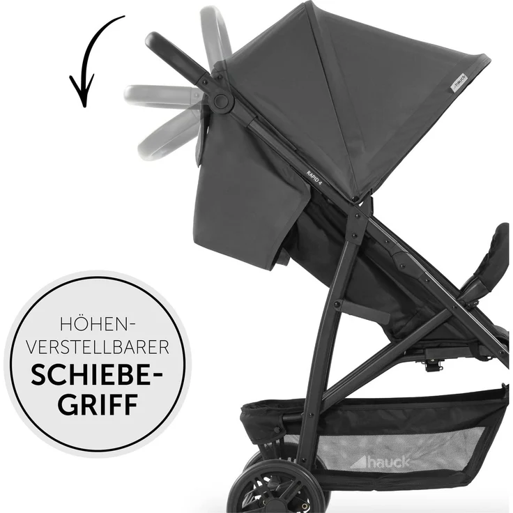 Hauck Buggy Rapid 4 bis 25 kg, Kinderbuggy Klein Zusammenklappbar, mit Liegefunktion, Höhenverstellbar, Großer Korb, Grau Schwarz – Bild 6