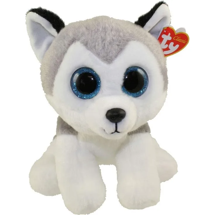 Carletto Ty 90244 - Buff - Husky mit Glitzeraugen, Beanie Classic, 25 cm