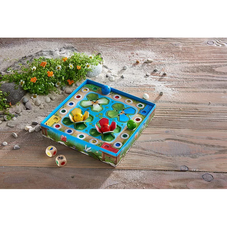 HABA 305272 - Wetthüpfen, Würfelspiel für Kinder von 3 bis 7 Jahren mit unterschiedlichen Spielvarianten, Spielmaterial aus stabiler Pappe und Holz, Spiel ab 3 Jahren – Bild 4