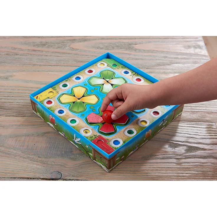 HABA 305272 - Wetthüpfen, Würfelspiel für Kinder von 3 bis 7 Jahren mit unterschiedlichen Spielvarianten, Spielmaterial aus stabiler Pappe und Holz, Spiel ab 3 Jahren – Bild 5