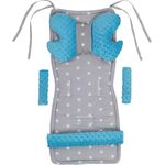 Universal Sitzauflage Kinderwagen & Buggys Sitzeinglage Kinderwagendecke 5tgl Gurtpolster + Spielbogen Kinderwagenset MINKY Baumwolle Medi Partners