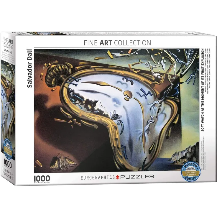 Eurographics „Salvador Dali Soft Watch at Moment of First Explosion Melting Clock“ Puzzle, Motiv: Schmelzende Uhr von Dali (1.000 Teile, Mehrfarbig)