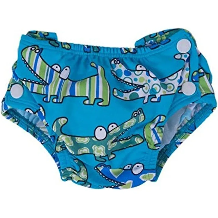 Popolini Kroko Schwimmwindel, Blau bedruckt