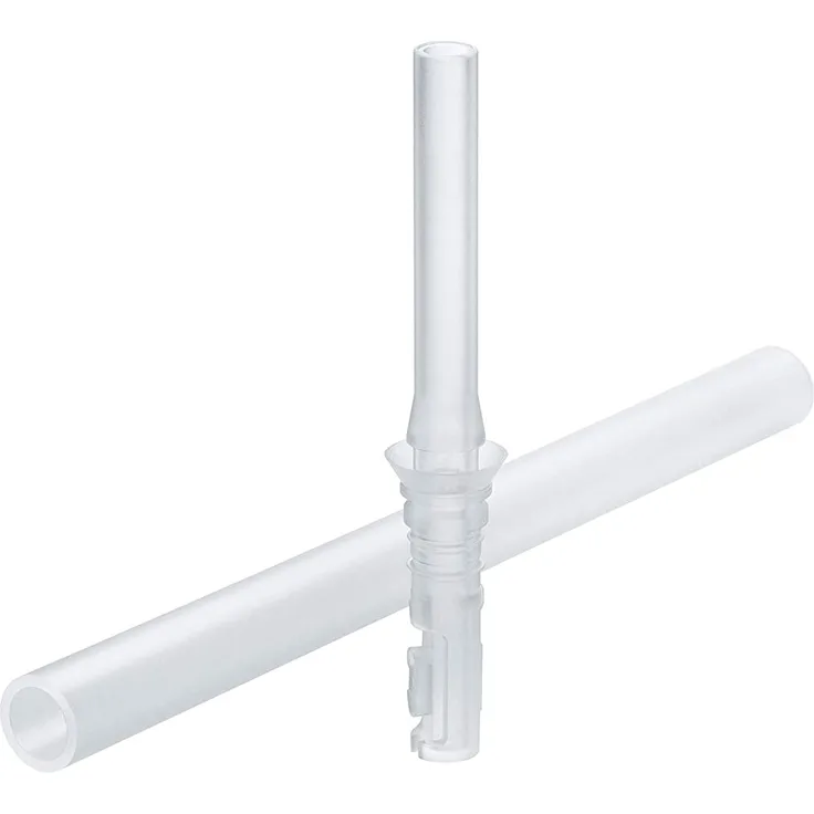 NUK Action Cup Ersatztrinkhalm aus weichem Silikon, auslaufsicher, BPA-frei, 2er Pack, transparent