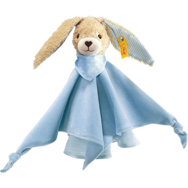 Steiff - Babywelt - Spielzeug - Schmusetücher - Hoppel Hase Schmusetuch, blau, 28cm – Bild 1