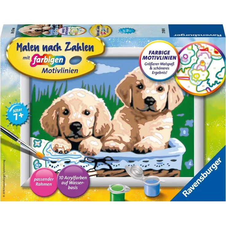 Ravensburger Malen nach Zahlen Süße Hundewelpen