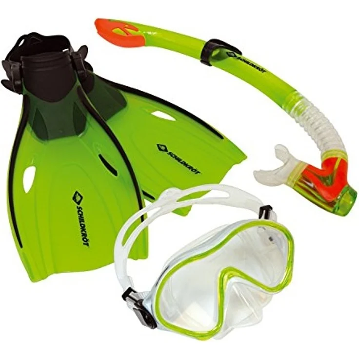 Schildkröt Kinder-Schnorchelset Bermuda 3-teilig, Brille, Schnorchel, verstellbare Flossen in verschiedenen Größen 33-37, ABC Set, Junior Tauchset, hochwertiges Silikon, perfekte Passform – Bild 1