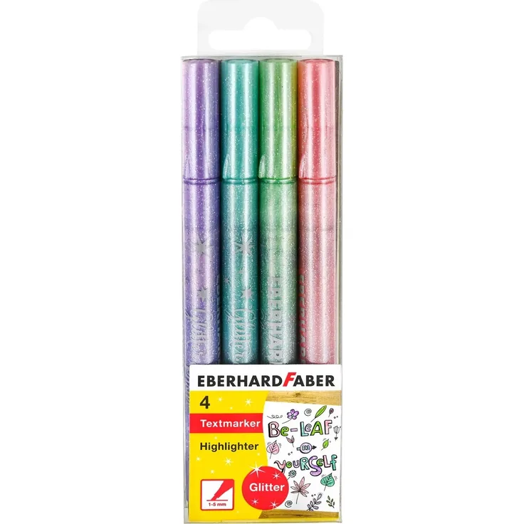 Eberhard Faber - Textmarker - Glitzer pastell - 4 Farben