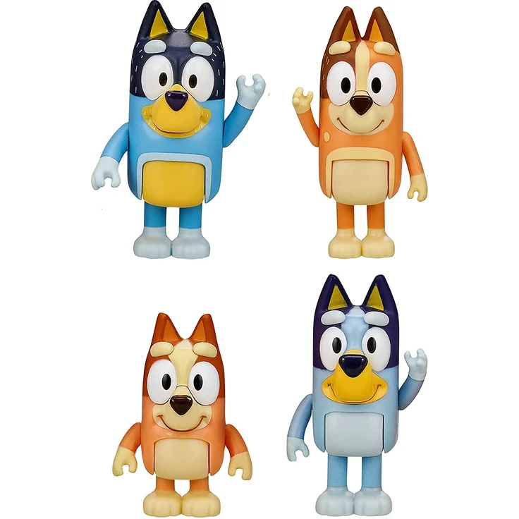 Bluey 4er-Figuren-Set: Bluey und ihre Familie: Bluey, Bingo, Bandit und Chilli; 6,3 - 7,6 cm große Figuren mit beweglichen Gelenken – offizieller Bluey-Sammelartikel - Preisvergleich – Bild 4