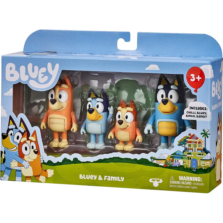 Bluey 4er-Figuren-Set: Bluey und ihre Familie: Bluey, Bingo, Bandit und Chilli; 6,3 - 7,6 cm große Figuren mit beweglichen Gelenken – offizieller Bluey-Sammelartikel - Preisvergleich – Bild 12