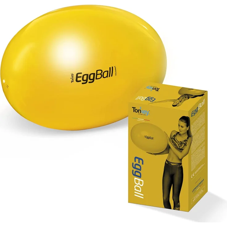 PEZZI Therapierolle Eggball ORIGINAL Sitzball Gymnastikball Pezziball 65 cm GELB, gelb – Bild 2