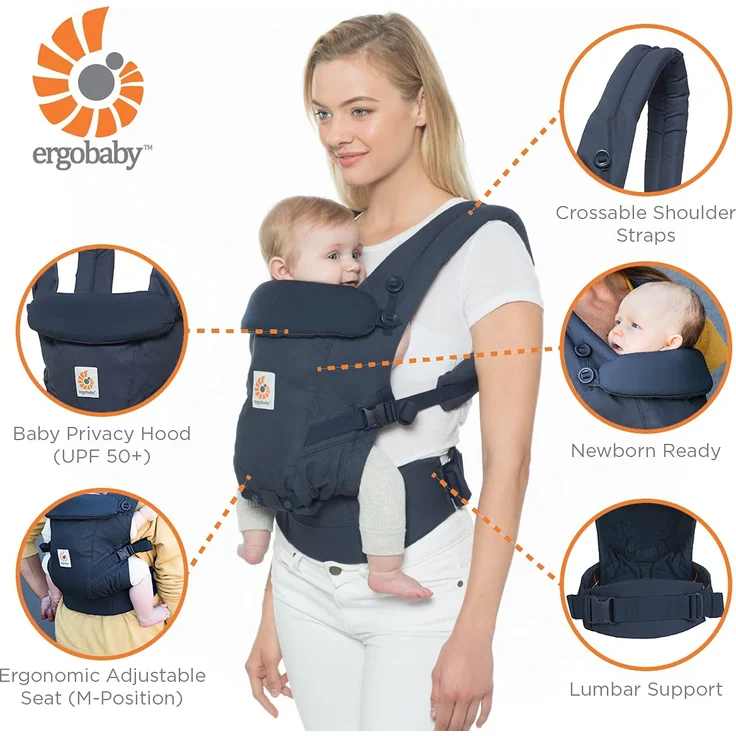 Ergobaby 'Adapt' Babytrage Heritage Blue – Bild 2