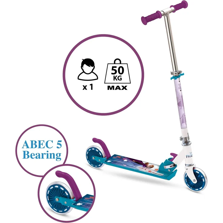 Mondo 28221 - Frozen ABEC 5 Alu-Scooter, Reifen-Durchmesser: 120 mm – Bild 6