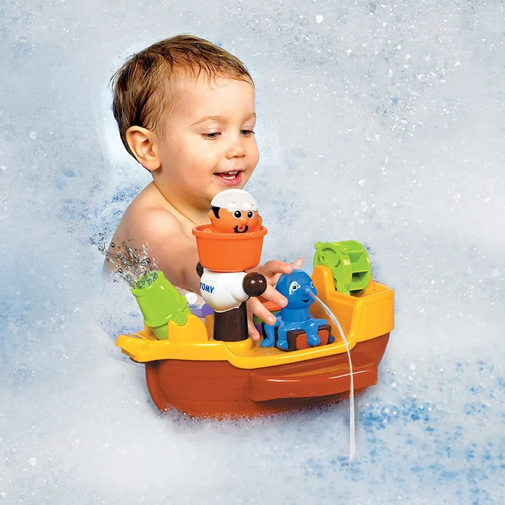 TOMY Spielzeug Schiff 'Piratenschiff' Mehrfarbig, Hochwertiges Kleinkindspielzeug, Piratenschiff Spielzeug für die Badewanne, Boot Badewanne, Boot Spielzeug, Badewannenspielzeug, Ab 18 Monaten – Bild 4