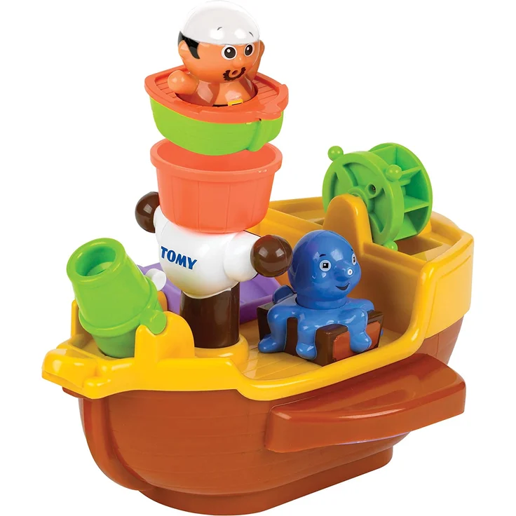 TOMY Spielzeug Schiff 'Piratenschiff' Mehrfarbig, Hochwertiges Kleinkindspielzeug, Piratenschiff Spielzeug für die Badewanne, Boot Badewanne, Boot Spielzeug, Badewannenspielzeug, Ab 18 Monaten – Bild 1