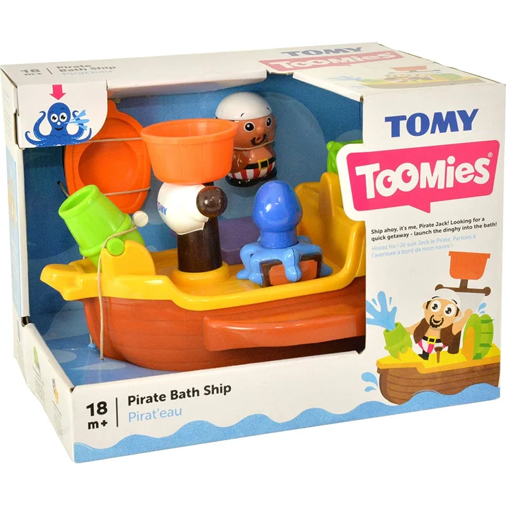 TOMY Spielzeug Schiff 'Piratenschiff' Mehrfarbig, Hochwertiges Kleinkindspielzeug, Piratenschiff Spielzeug für die Badewanne, Boot Badewanne, Boot Spielzeug, Badewannenspielzeug, Ab 18 Monaten – Bild 2