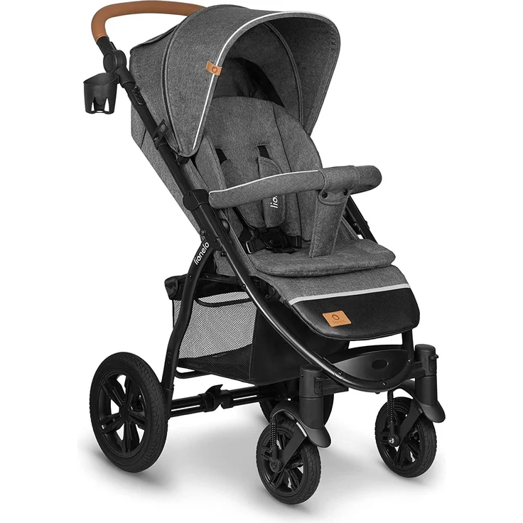 LIONELO Annet Tour Kinderwagen bis 22 kg, verstellbarer Griff, zusammenklappbar, verstellbare Rückenlehne bis zur Liegeposition, wartungsfreie Räder, XXL-Verdeck, 5-Punkt-Gurt, Einkaufskorb – Bild 1