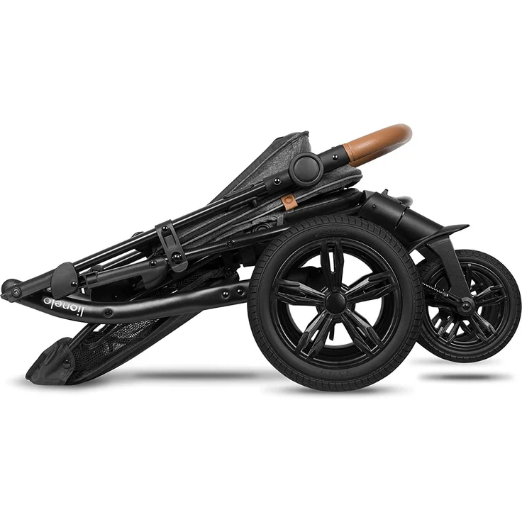 LIONELO Annet Tour Kinderwagen bis 22 kg, verstellbarer Griff, zusammenklappbar, verstellbare Rückenlehne bis zur Liegeposition, wartungsfreie Räder, XXL-Verdeck, 5-Punkt-Gurt, Einkaufskorb – Bild 8