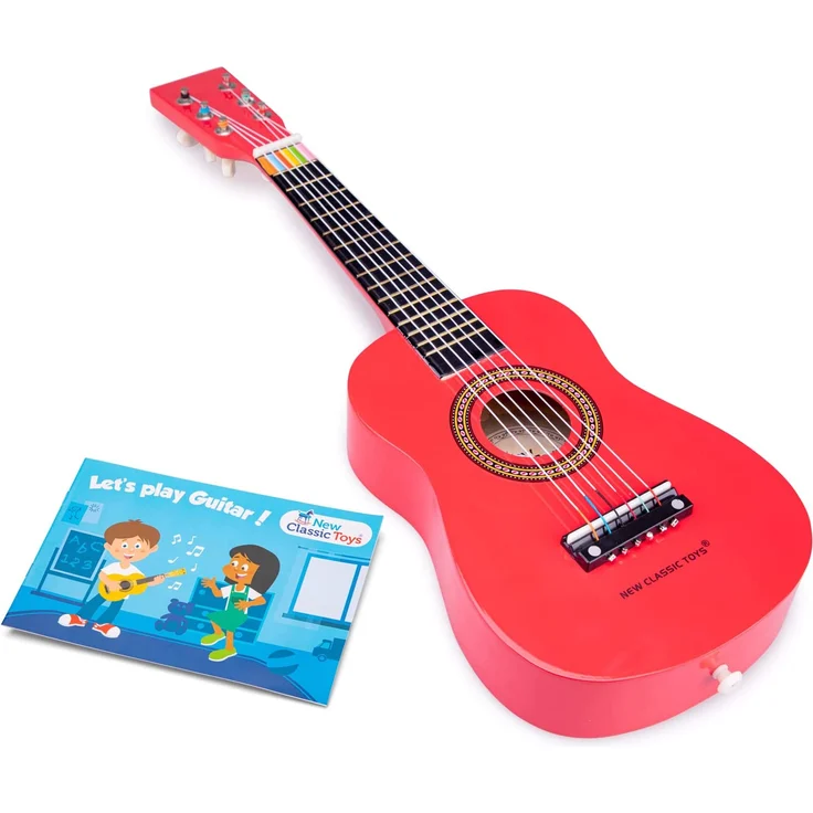 New Classic Toys - 10341 - Musikinstrument - Spielzeug Holzgitarre - Rot – Bild 1