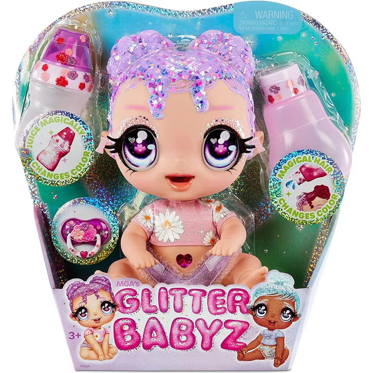 MGA Glitter Babyz Doll - Lavender (Flower) 574866