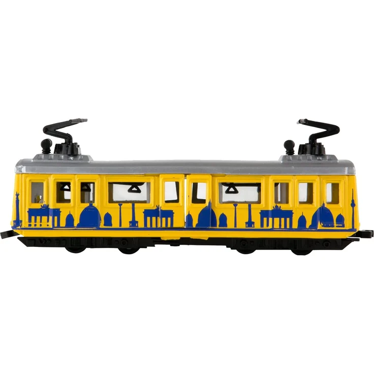 Idena 4259526 - Modell Berliner Straßenbahn, mit Rückzugmotor, ca. 13,5 x 19 x 5 cm, als Spielzeug, typisches Souvenir oder beliebtes Sammlerstück – Bild 1