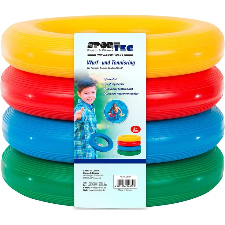 Wurf- und Tennisringe ø18 cm, 4er Set