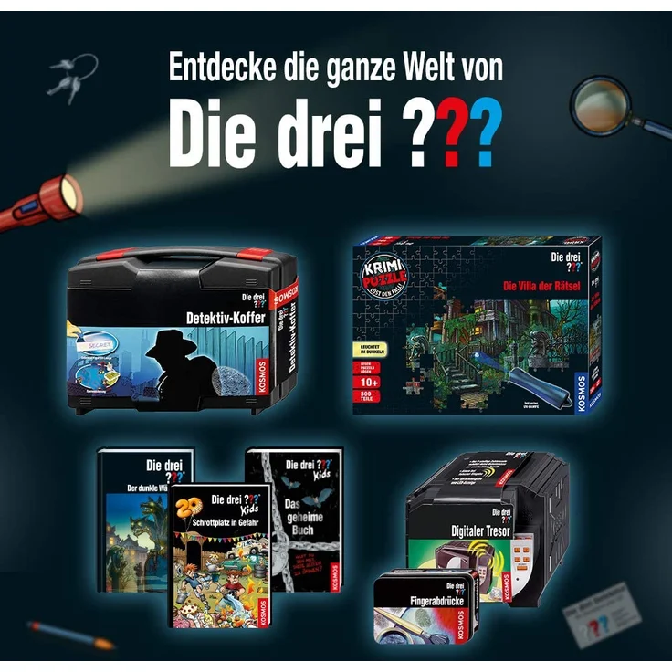 KOSMOS Die drei ??? Detektiv-Büro, Eröffne eine eigene Detektiv-Zentrale, Detektiv Spielzeug Set für Kinder ab 8 Jahre, praktische Box für unterwegs mit wichtigen Utensilien zur Ermittlung – Bild 10