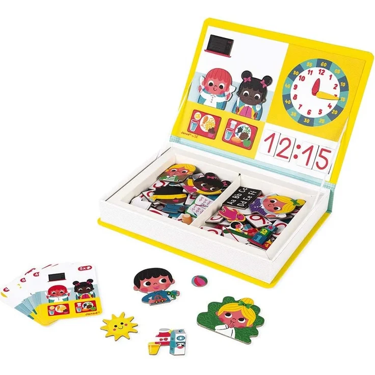 Janod J02724 Magneti'Book Lerne Die Uhr, Mehrfarbig – Bild 1
