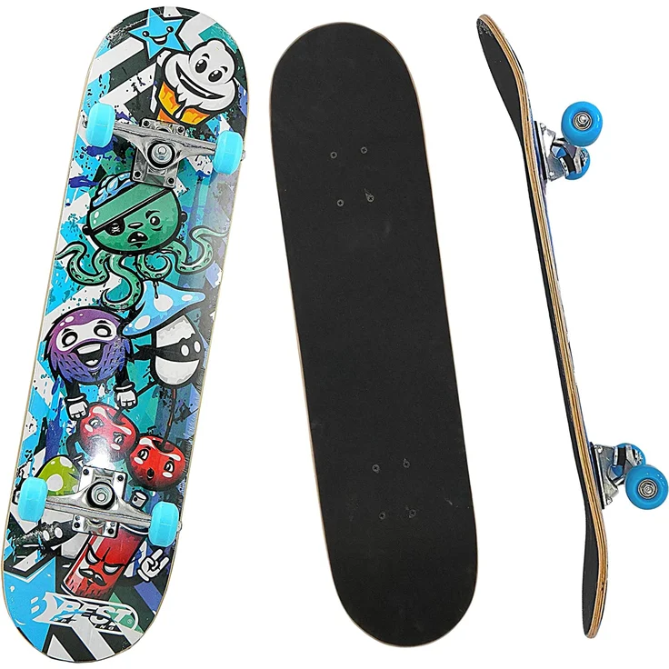 Best Sporting Skateboard Graphic, ABEC 3, max. Belastung 100 kg blau/schwarz – Bild 1