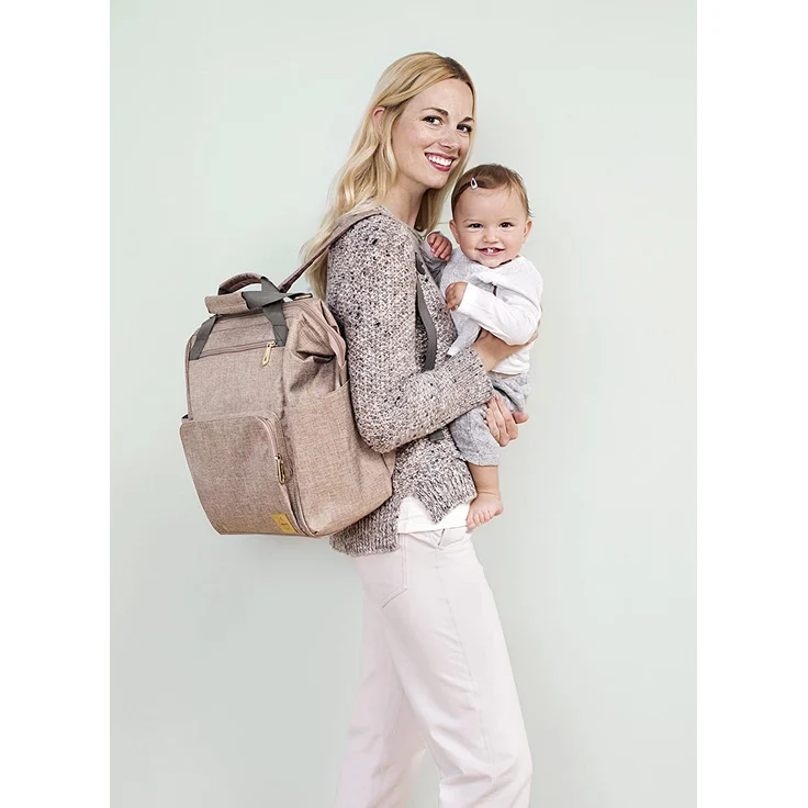 LÄSSIG Baby Wickelrucksack Wickeltasche inkl. Wickelzubehör nachhaltig produziert/Goldie Backpack, rose – Bild 8