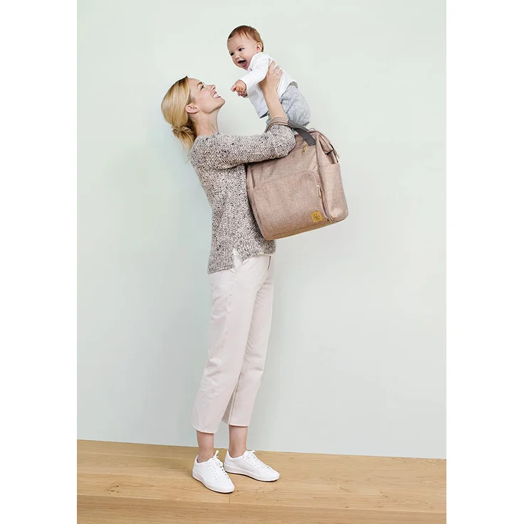 LÄSSIG Baby Wickelrucksack Wickeltasche inkl. Wickelzubehör nachhaltig produziert/Goldie Backpack, rose – Bild 10