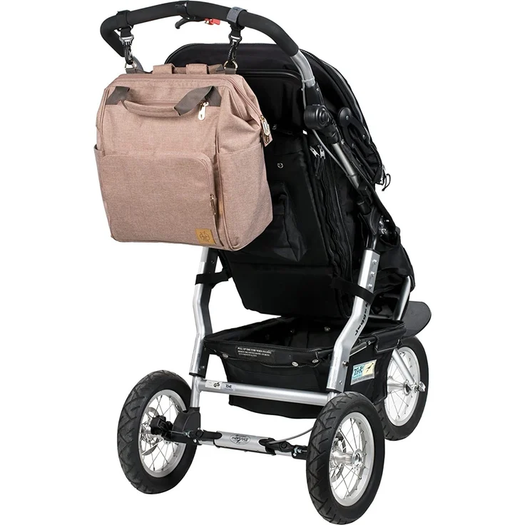 LÄSSIG Baby Wickelrucksack Wickeltasche inkl. Wickelzubehör nachhaltig produziert/Goldie Backpack, rose – Bild 5
