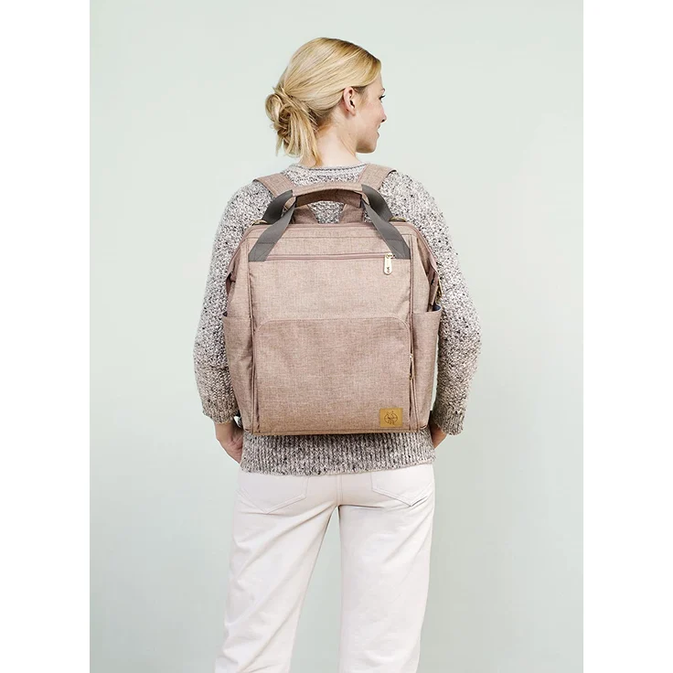 LÄSSIG Baby Wickelrucksack Wickeltasche inkl. Wickelzubehör nachhaltig produziert/Goldie Backpack, rose – Bild 6