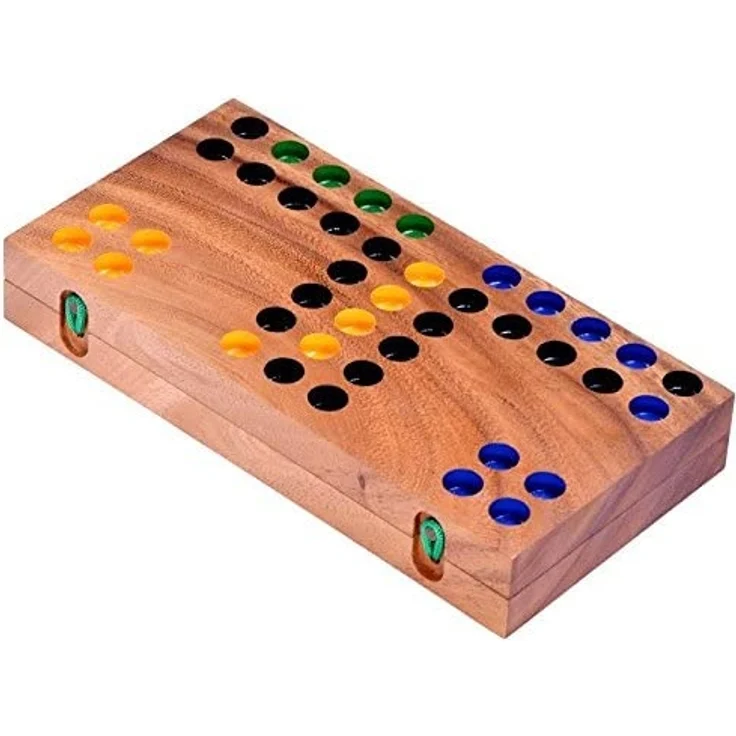 Ludo Gr. L für 2 bis 4 Spieler - Spielfeld 26 x 25 cm - Würfelspiel aus Holz – Bild 3