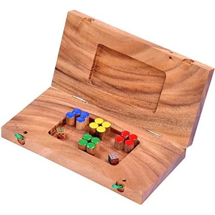 Ludo Gr. L für 2 bis 4 Spieler - Spielfeld 26 x 25 cm - Würfelspiel aus Holz – Bild 4