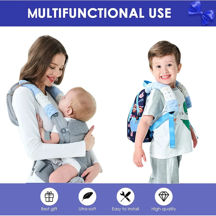 1 one enjoy 4 Stück Gurtpolster Auto Kindergurtschutz Kinder Auto,Kinder Auto Sicherheitsgurt, Gurtschoner Kissen Autositz Gurt Fahrradsitz Gurt Gurtpolster für Sitzerhöhung Gurtschutz (25 * 5. 7cm) – Bild 3