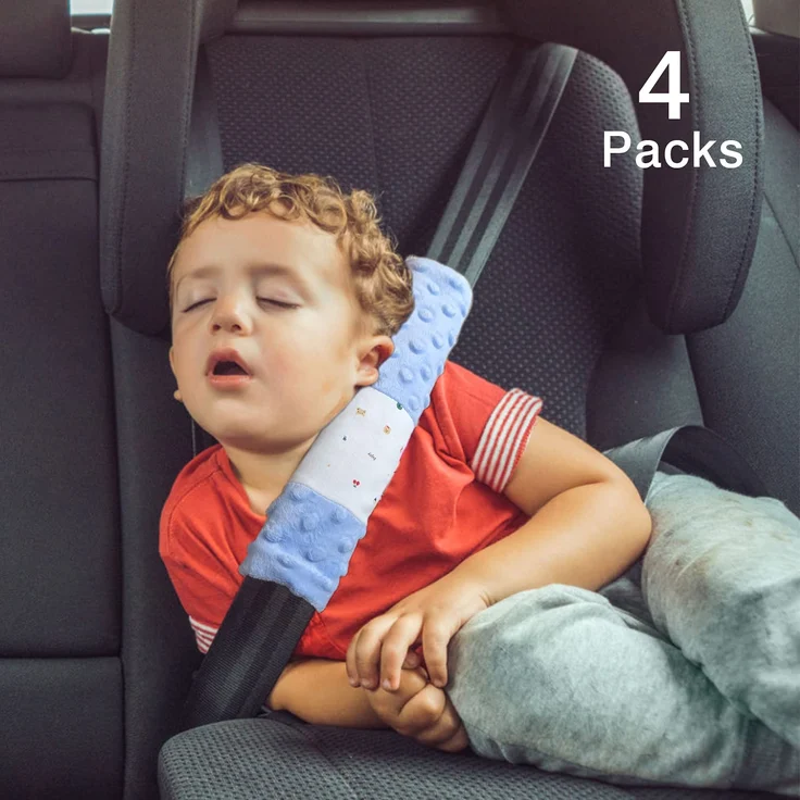 1 one enjoy 4 Stück Gurtpolster Auto Kindergurtschutz Kinder Auto,Kinder Auto Sicherheitsgurt, Gurtschoner Kissen Autositz Gurt Fahrradsitz Gurt Gurtpolster für Sitzerhöhung Gurtschutz (25 * 5. 7cm) – Bild 6
