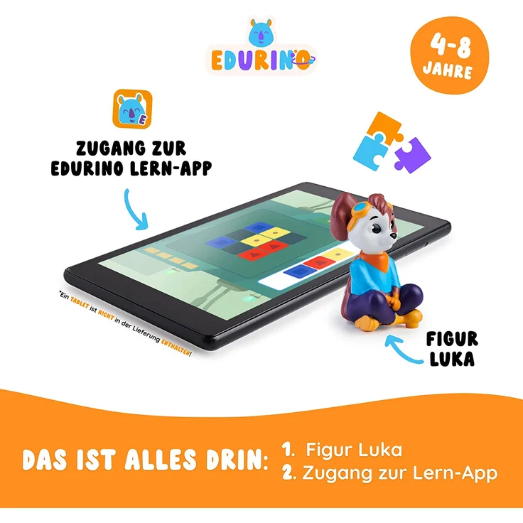 Edurino Figur Luka Logisches Denken & Coding ab 4 Jahren inkl. App I Innovatives & digitales Lernspiel I Spielerisch Strukturen & Muster erkennen I Rätseln & Knobeln | Logisch Denken – Bild 2