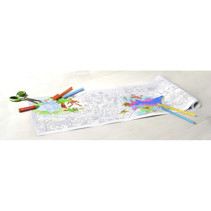 Faber-Castell 201397 - Malrolle mit Dschungel- und Unterwasserwelt – Bild 5