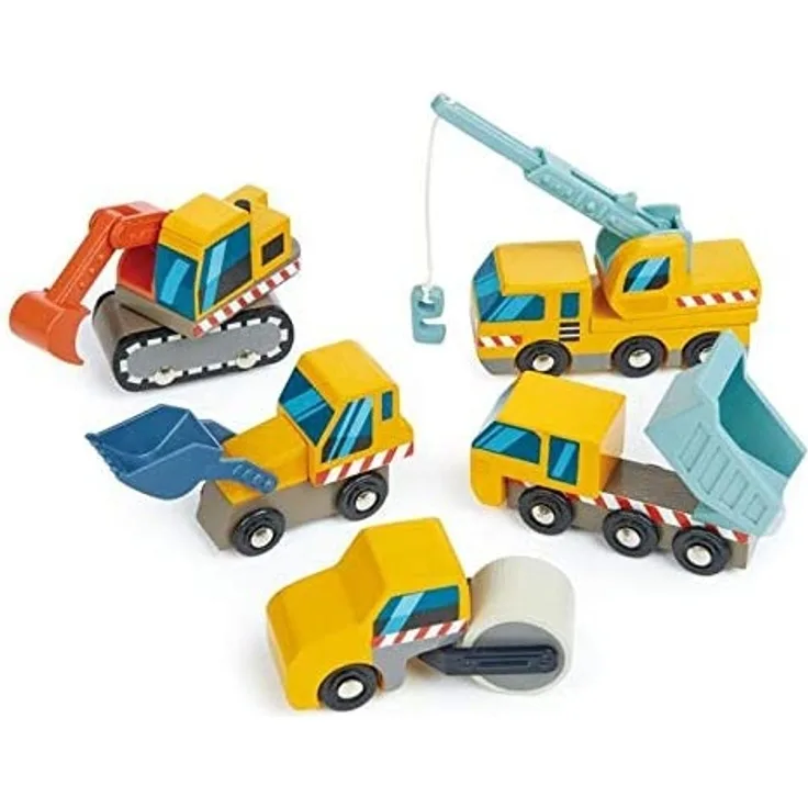 Tender Toys bauwagen Spielgarnitur Holz 5-teilig
