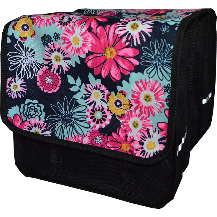 Beluko 'Uno' Fahrradtasche für Gepäckträger ab 26 Zoll Bunte Blumen – Bild 1