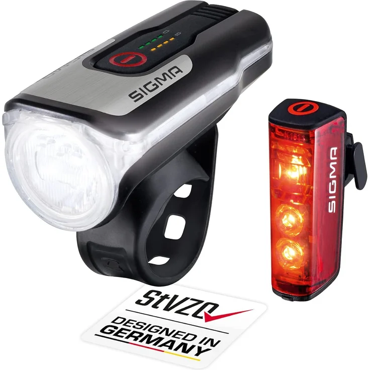 LED Beleuchtungs-Set Aura USB 80 + Blaze II USB Beleuchtungsset Fahrrad – Bild 1
