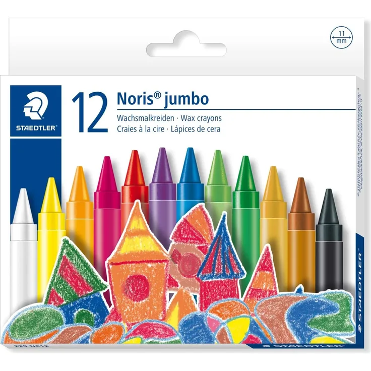 Staedtler 229 NC12 Jumbo Wachsmalkreiden Noris Club, 12 Stück im Kartonetui