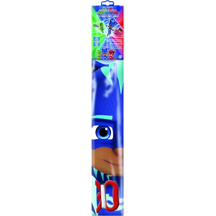 Paul Günther 1218 - Kinderdrachen mit PJ Masks Motiv, Einleinerdrachen aus robuster PE-Folie für Kinder ab 4 Jahre mit Wickelgriff und Schnur, ca. 115 x 63 cm groß – Bild 2