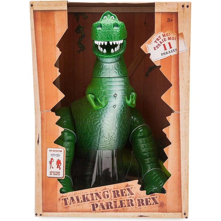 Disney Store Interaktive sprechende Actionfigur Rex aus Toy Story, 30 cm / 12", mit über 11 englischen Sätzen, interagiert mit Anderen Figuren, Hals, Kiefer, Beine & Schwanz beweglich, ab 3 Jahren – Bild 3