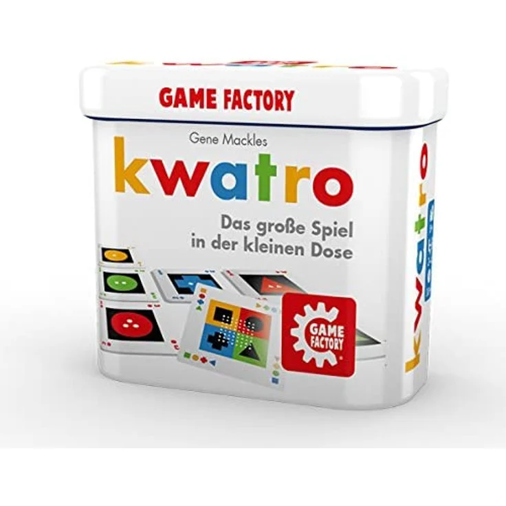 Kwatro, Mini-Kartenspiel in handlicher Metalldose, Legespiel-Mix für Kinder und Erwachsene, Reisespiel – Bild 4