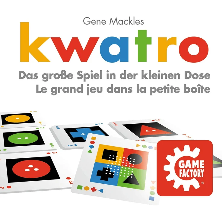 Kwatro, Mini-Kartenspiel in handlicher Metalldose, Legespiel-Mix für Kinder und Erwachsene, Reisespiel – Bild 2
