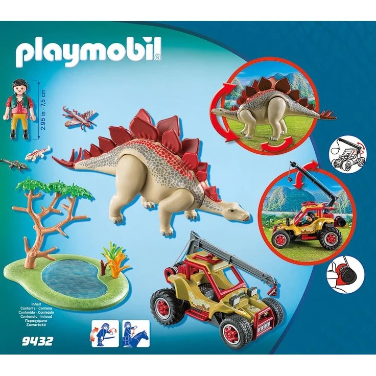 PLAYMOBIL Dinos 9432 Forschermobil mit Stegosaurus und Seilwinde, Ab 4 Jahren – Bild 3